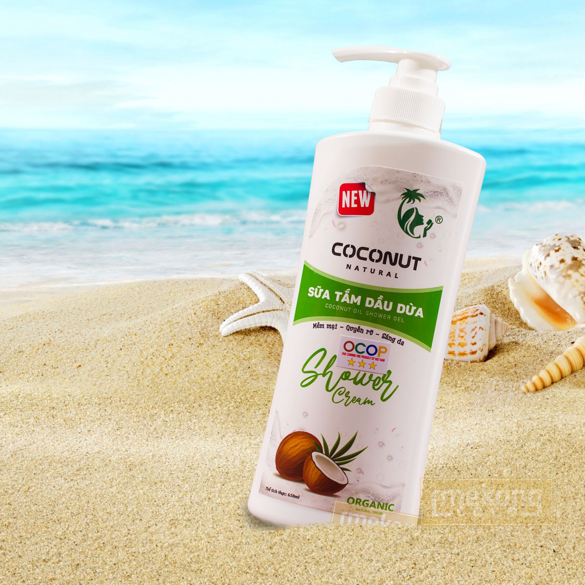 vietnam-coconut-natural-shower-gel-cream-on-beach